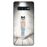 Samsung Galaxy S10 Kılıf FunnyMaX (39) Liquid Crystal Kılıf Açık Gri Kedl