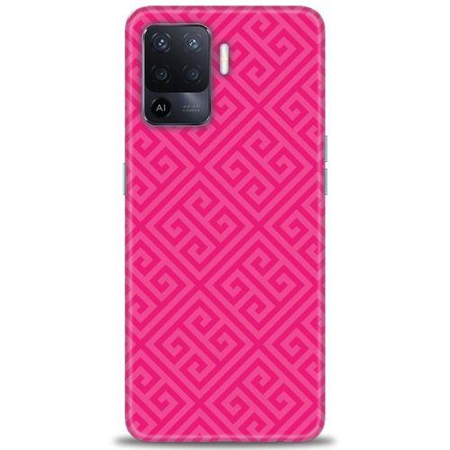 Oppo Reno 5 Lite Kılıf HD Baskılı Kılıf - Pembe Mozaik + Tam Ekran Koruyucu