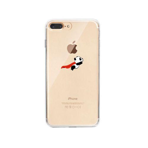 iPhone 8 Plus Uçan Panda Premium Şeffaf Telefon Kılıfı
