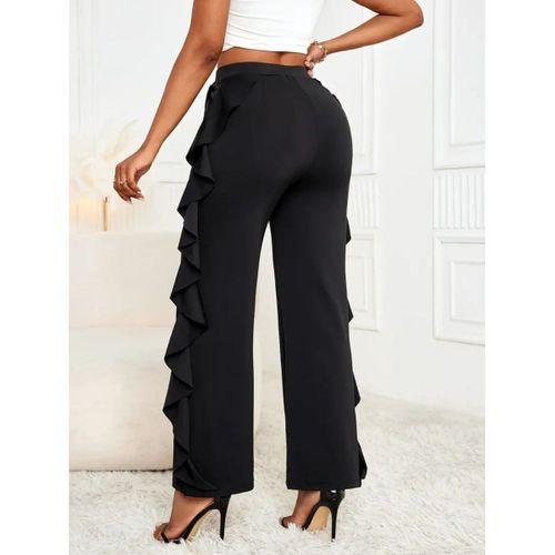 Kadın Yüksek Bel Yanları Volanlı Cepli Sandy Pantolon