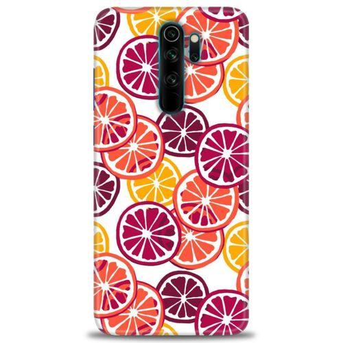 Xiaomi Redmi Note 8 Pro Kılıf HD Baskılı Kılıf - Bordo Limon Dilimleri + Tam Ekran Koruyucu