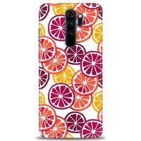 Xiaomi Redmi Note 8 Pro Kılıf HD Baskılı Kılıf - Bordo Limon Dilimleri + Tam Ekran Koruyucu