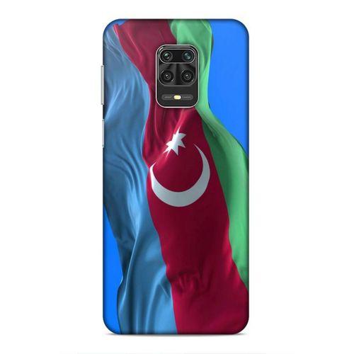 Xiaomi Redmi Note 9 Pro Uyumlu Kılıf Azarbaijan (6) Silikon Kılıf Dalgalanan Bayrak