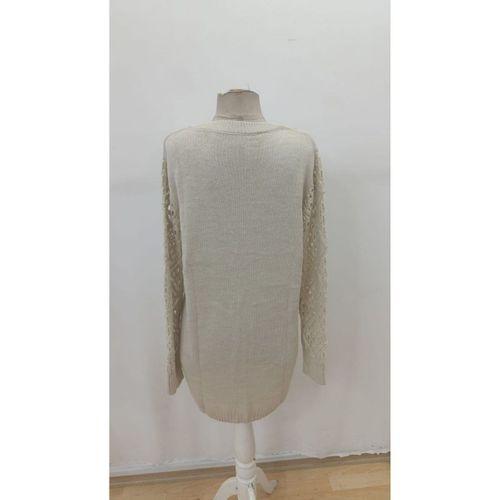 Kadın Uzun Kollu V Yakalı Mini Triko Elbise