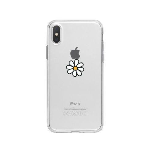 iPhone Xs Papatya Desenli Premium Şeffaf Silikon Kılıf