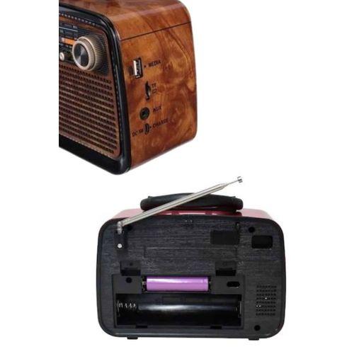 Bluetooth Hoparlör Ahşap Renk Vintage Işıklı Nostaljik Radyo Fm Ahşap Görünümlü Yeni Nesil