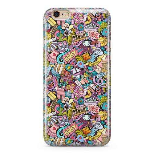 Apple iPhone 6 6s Kılıf Kız Bebek Giyim Doodle Arka Kapak Koruma Desenli Full Koruyucu