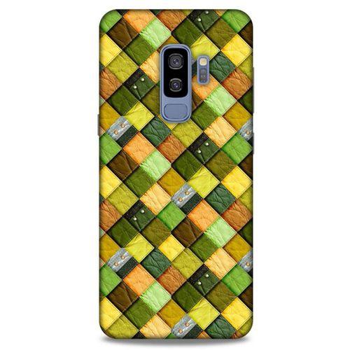 Samsung Galaxy S9 Plus Kılıf Patchwork (49) Ultra Silikon Kılıf Sarı Yeşil