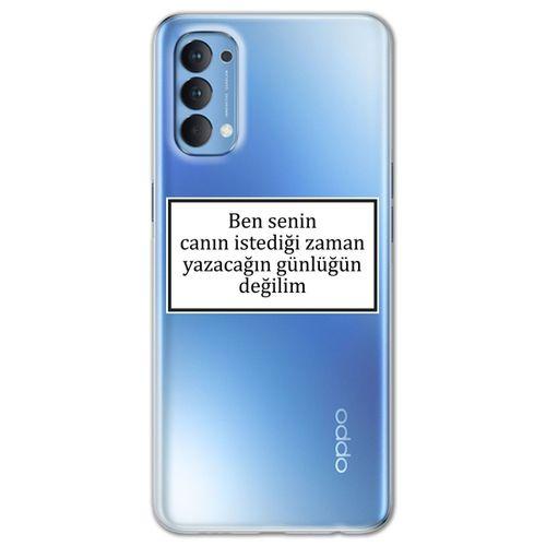 Oppo Reno 4 Kılıf HD Yazı Baskılı Silikon Arka Kapak - Yazı 10