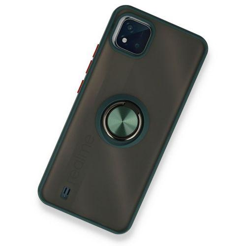 Realme C11 2021 Kılıf Montreal Yüzüklü Silikon Kapak - Yeşil