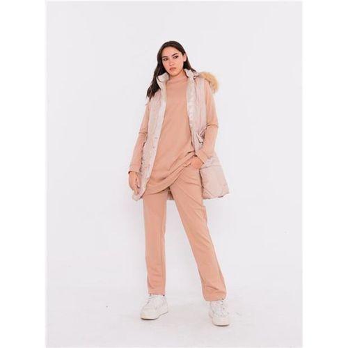 Sarah Kapşonlu Şişme Yelekli Spor Üçlü Takım - 70030.026 - Bej
