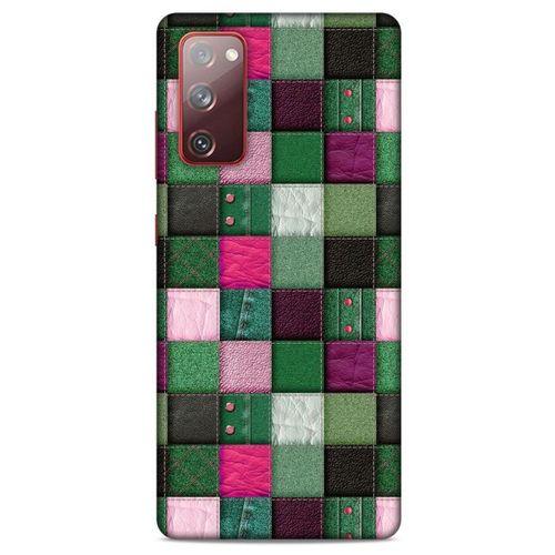 Samsung Galaxy S20 Fe Kılıf Patchwork (34) Slim Armor Kılıf Yeşil Fuşya