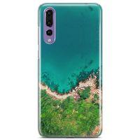 Huawei P20 Pro Kılıf Mavi Tur Arka Kapak Koruma Desenli Full Koruyucu