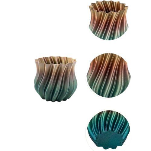 Koyu Metalik Kıvrımlı 3d Vazo Minimal Lüks Ev Ofis Dekoru