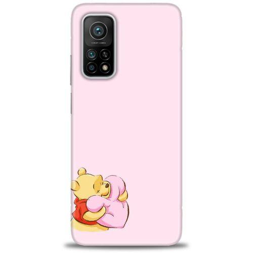 Xiaomi Mi 10T Kılıf HD Baskılı Kılıf - Winnie the Pooh Kalpli + Tam Ekran Koruyucu