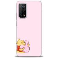 Xiaomi Mi 10T Kılıf HD Baskılı Kılıf - Winnie the Pooh Kalpli + Tam Ekran Koruyucu