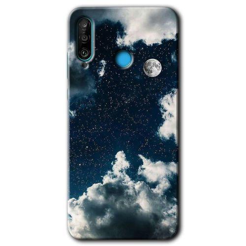 Huawei P30 Lite Kılıf Baskılı Kapak - Gece Gökyüzü +Tam Kaplayan Mat Seramik