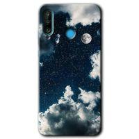 Huawei P30 Lite Kılıf Baskılı Kapak - Gece Gökyüzü +Tam Kaplayan Mat Seramik