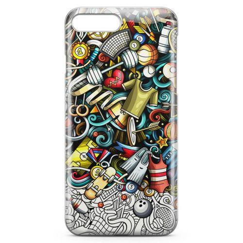 Apple iPhone 7 Plus Kılıf Fitness Doodle Arka Kapak Koruma Desenli Full Koruyucu