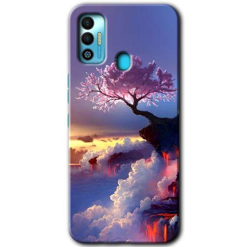 Tecno Spark 7T Kılıf HD Desen Baskılı Arka Kapak - Wash Red Wall + Kırılmaz Cam
