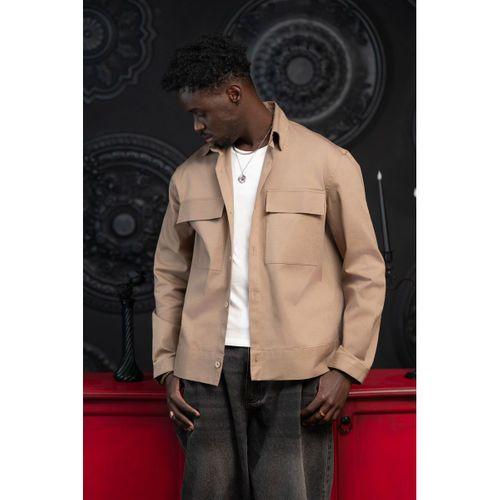 Oversize Çift Kapak Cepli İnce Kanvas Kumaş Astarsız Gömlek