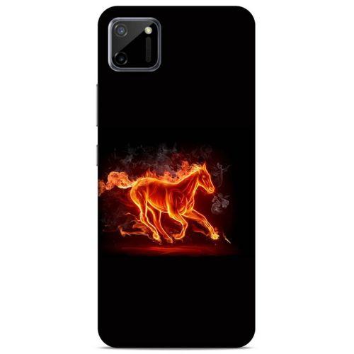 Lopard Oppo Realme C11 Uyumlu Kılıf FireX (28) Arka Kapak Ateşli At