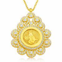 Gümüş Damla Çerçeveli Tuğra Bayan Kolye