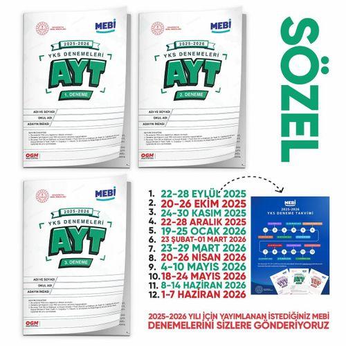 2026 ÖSYM YKS-AYT MEBİ OGM SÖZEL 1 -2 -3 Deneme Paketi Güncel 3lü SET (Seri Deneme) BASKI ÜCRETİ