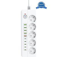 3500w Akım Korumalı 5’li Grup Priz: 5x Usb + 5x Type-c Çıkışlı  2 Metre