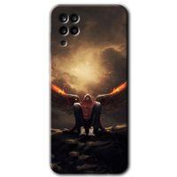 Samsung Galaxy A12 Kılıf Baskılı Kapak - Wings of Power +Tam Kaplayan Mat Seramik
