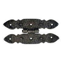 Antika Tarz Dekoratif Pirinç Düğmeli Menteşe - 142x69 Mm, Oksit