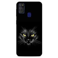 Lopard Samsung Galaxy M21 Uyumlu Kılıf Kediler (45) Liquid Air Kılıf Sarı Asalet