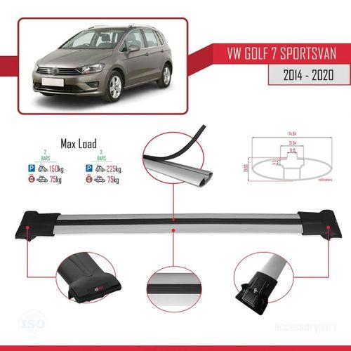 Volkswagen Golf 7 SPORTSVAN 2014-2020 Arası ile uyumlu FLY Model Ara Atkı Tavan Barı GRİ