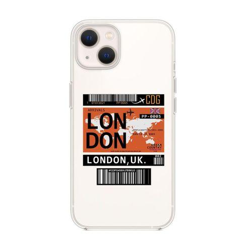 iPhone 14 Plus Uyumlu London Desenli Şeffaf Silikonlu Telefon Kılıfı