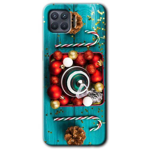 BeRa Aksesuar Oppo Reno 4 Lite Kılıf Baskılı Kapak - Christmas +Tam Kaplayan Mat Seramik