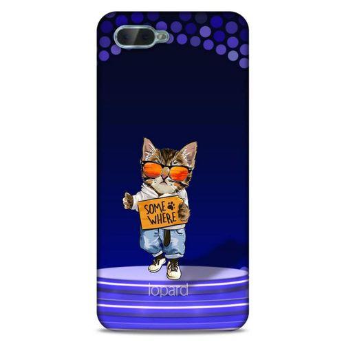 Oppo Rx17 Neo Kılıf FunnyMaX (42) Rugged Armor Kılıf Kedili Mor