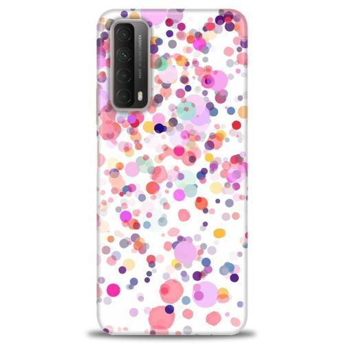 Huawei P Smart 2021 Kılıf HD Baskılı Kılıf - Renkli Benekler + Tam Ekran Koruyucu