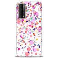 Huawei P Smart 2021 Kılıf HD Baskılı Kılıf - Renkli Benekler + Tam Ekran Koruyucu