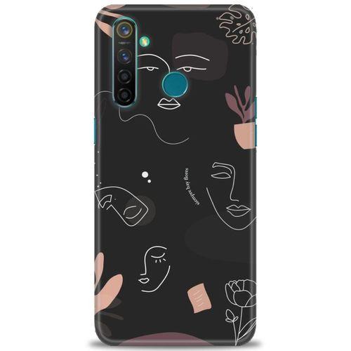 Realme 5 Pro Kılıf HD Baskılı Kılıf - Siyah Silüet + Tam Ekran Koruyucu