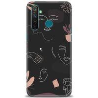 Realme 5 Pro Kılıf HD Baskılı Kılıf - Siyah Silüet + Tam Ekran Koruyucu