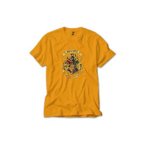 Harry Potter Hogwarts Logo Renkli Tişört Sarı Renkli