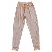 Parlak Kadife Cepli Pantolon Eşofman Pijama Altı Unisex Lastikli Paça Bej