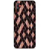 Mermer Desenli (25) Tema Antişok Kapak Rose Gold Oppo Realme C3 Kılıf