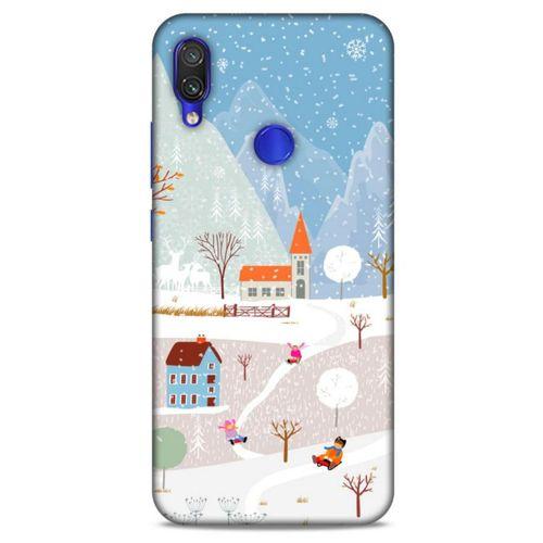 Xiaomi Redmi Note 7 Kılıf Snowix (40) Fit Silikon Kılıf Beyaz Mavi