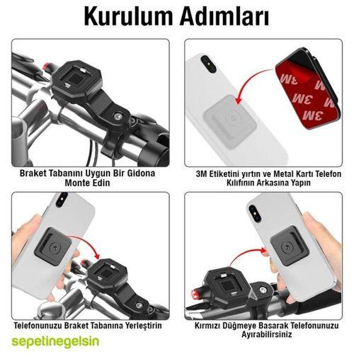 Sepetinegelsin 146A 360 Derece Dönen Bisiklet Gidonu Telefon Tutucu Stand
