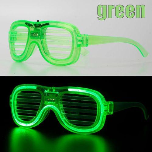 Yeşil LED Işıklı Parti Gözlüğü – Neon Glow Şerit Gözlük 3 Modlu (3748)
