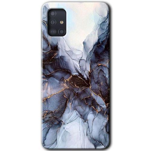 Samsung Galaxy A51 Kılıf Baskılı Kapak - Otantik Mermer +Tam Ekran Koruyucu