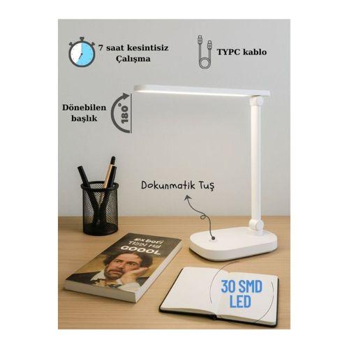 ST-7901 Şarjlı LED Masa Lambası, Dokunmatik Masaüstü Çalışma Masası Lambası 30 SMD LED
