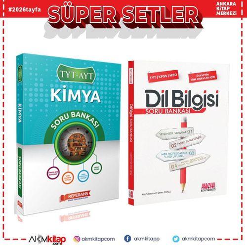 Referans Yayınları TYT AYT Kimya ve AKM Dil Bilgisi Soru Bankası Seti 2 Kitap