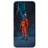 Potkal Hediye Fabrikası Huawei Y6P HD Baskılı Kılıf + 9D Tam Ekran Koruyucu - Smoke Astronot